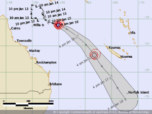 Cyclone Zelia Track Map