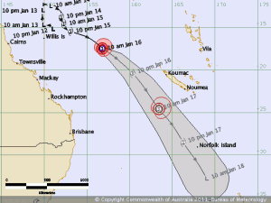Cyclone Zelia Track Map